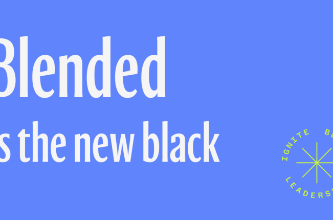 Text reading 'Blended is the new black'
